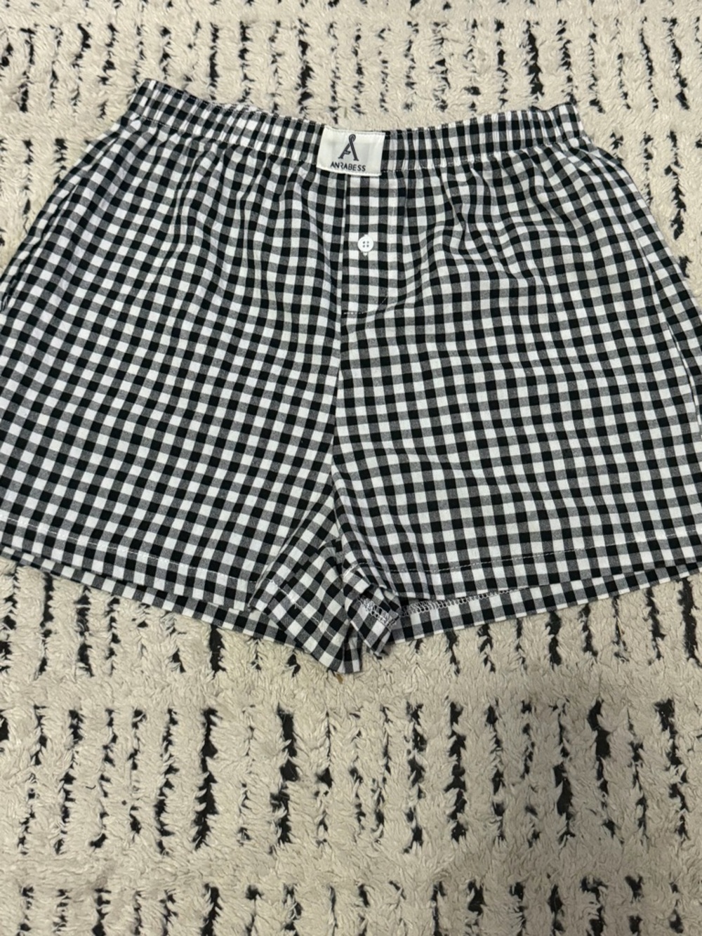 Anabess Black & White Gingham Women’s Bermuda Shorts